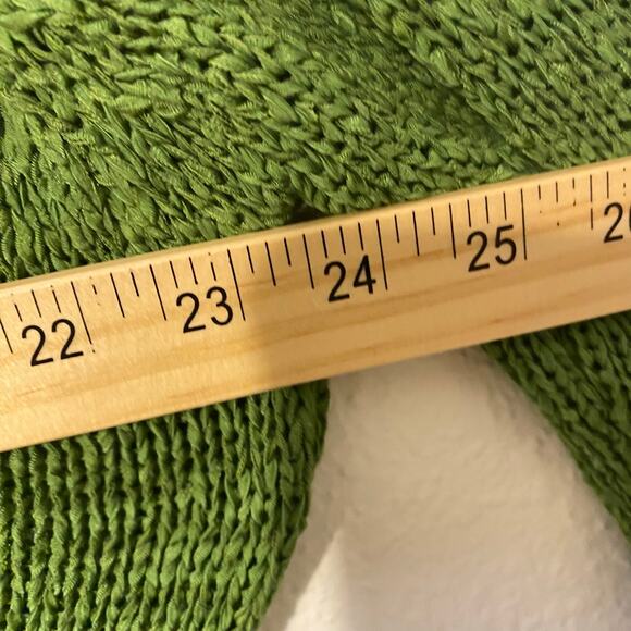 BCBG Maxazria Green Knit Button Cardigan Sweater Boho Detail Plus Size 1X - Picture 8 of 9